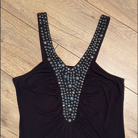 AFFLICTION DRESS BLACK PREMIUM STUDDED TANK STYLE Size (M) - Picture 2 of 6